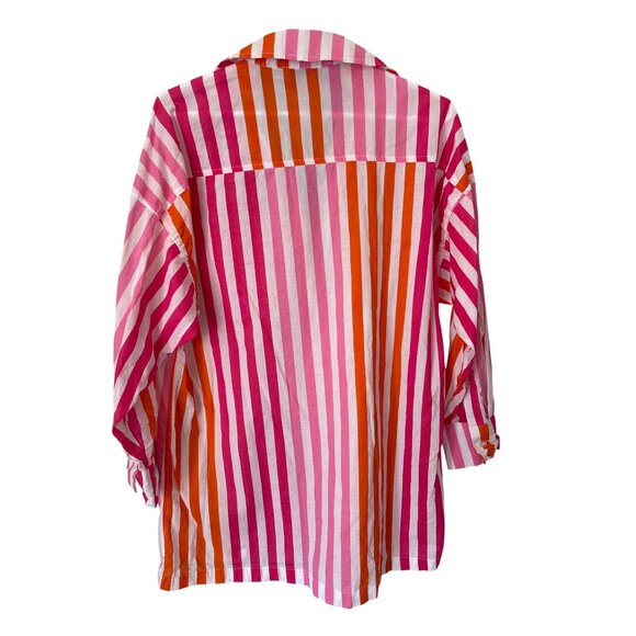 Beach Riot Alexa Top Size Small/Medium Button Front Long Sleeve Sunset Stripes - Picture 4 of 8